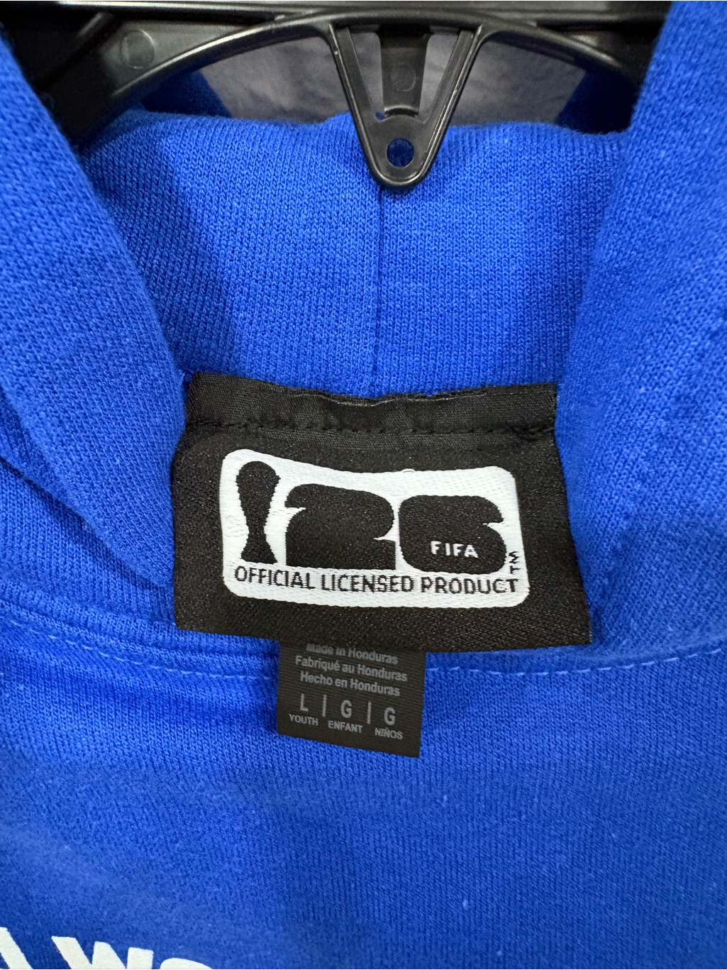 Kappa Fifa World Cup 26 Blue Hoodie Youth L New With Tags — image 2 of 3